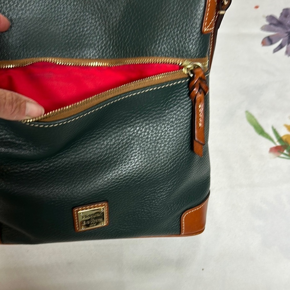 Dooney & Bourke Green and Brown Shoulder Bag with Leather Accents - Picture 11 of 16